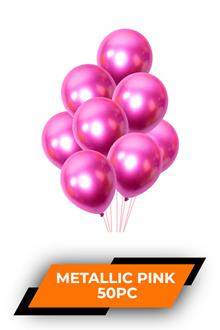 Hb Metallic Balloon Pink 50pc