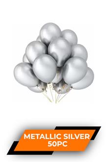 Hb Metallic Balloon Silver 50pc