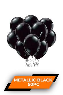 Hb Metallic Balloon Black 50pc
